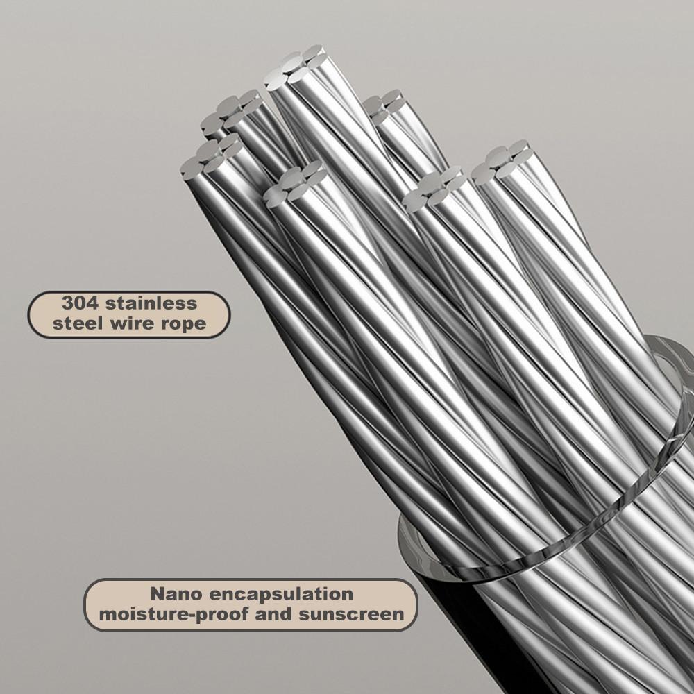 Household Retractable Clothesline Stainless Seel Pull-Out Clothes Drying Wire Rope Portable Clothes Drying Rack 14x9x8.5cm