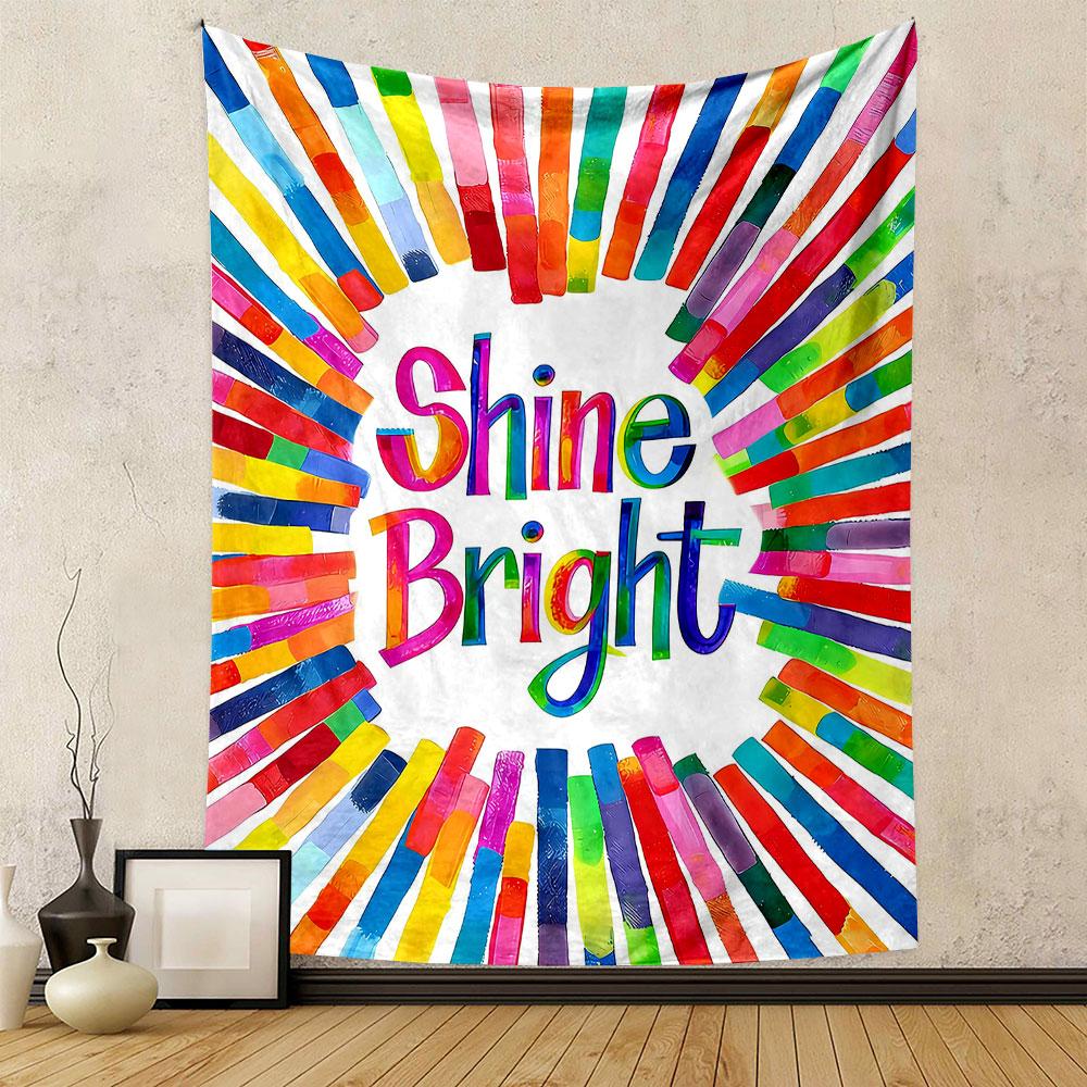 "Shine Bright Colorful Design" Patterned tapestry home decor, suitable for bedroom and living room, gift
