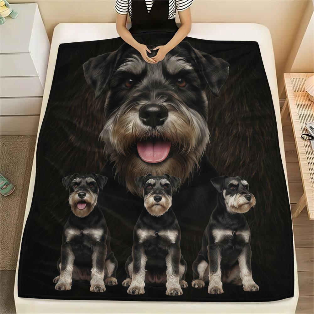 1PC Cute pets Print Flannel Blanket, High quality Comfortable for All Seasons, Home Decor, Warmth and Comfort, Perfect for Christmas Gifts