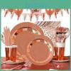 Stylish Rose Gold Stamping Party Tableware Perfect For Wedding Birthday Babyshower Festivities