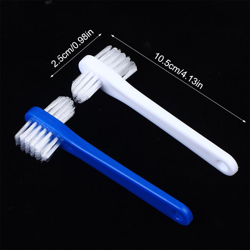 10Pcs Double-Sided Denture Toothbrush Cleaning Brush for Invisible Braces Retainer Oral Care Descaling Brush for Men & Women