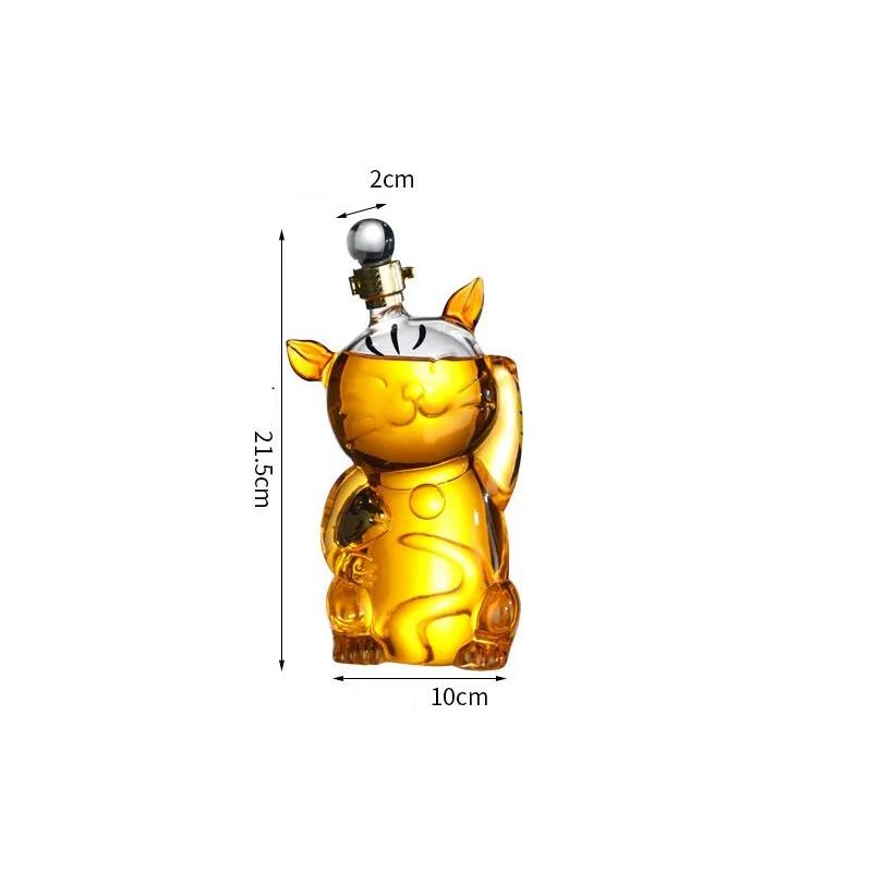 

Креативная стеклянная барная посуда в форме счастливого кота без свинца для виски, модная, простая, бытовая, милая, стеклянная бутылка для вина 1000ML