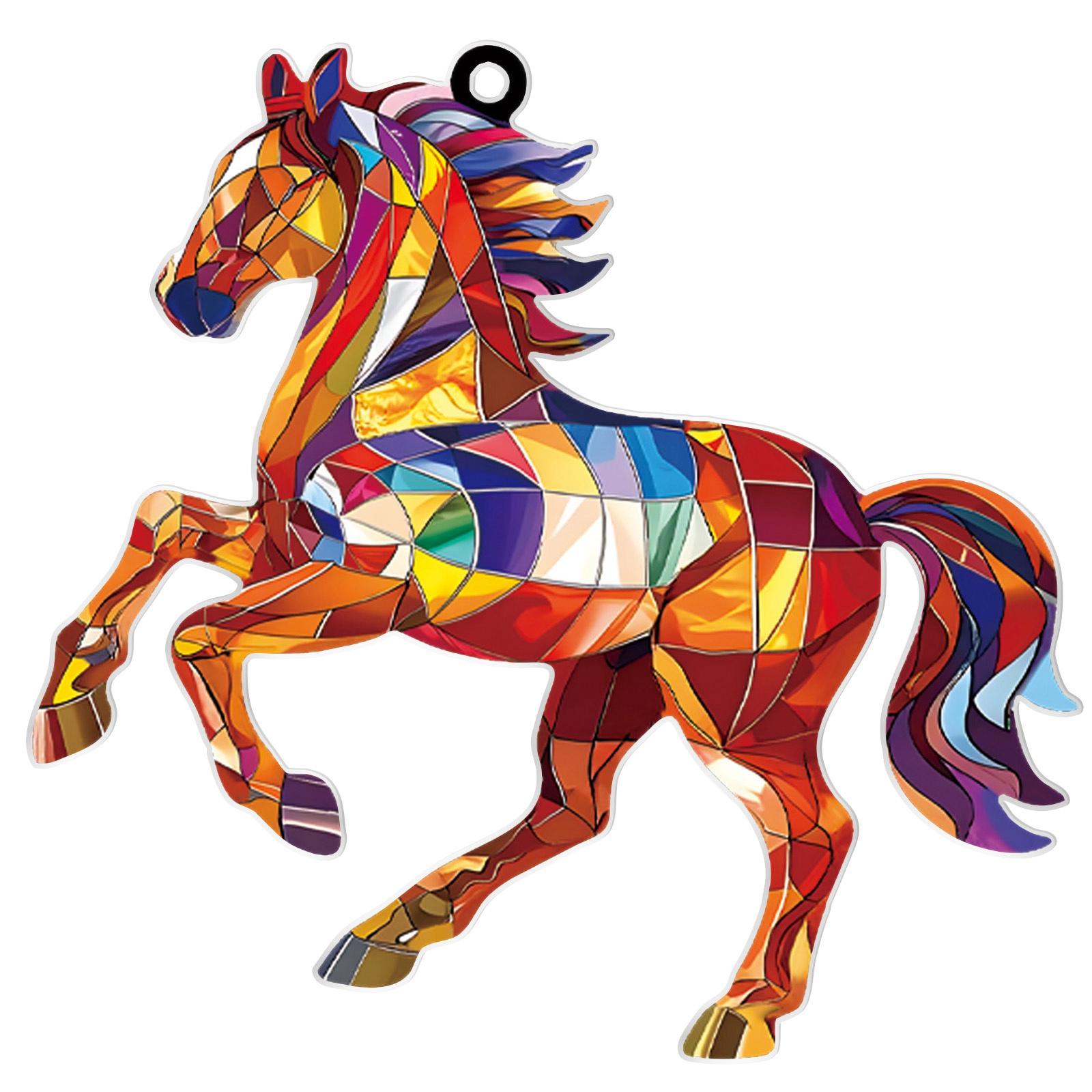 

Подвеска-лошадь, украшение-ловец солнца для окна, в качестве подарка, подвеска-украшение для любителей лошадей, подвеска для украшения рождественской елки One Size белый