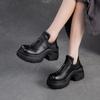 Jie Zhou Autumn/Winter 2025 Women's Retro Cowhide Short Boots - Solid Color, Back Zipper, Casual & Versatile.