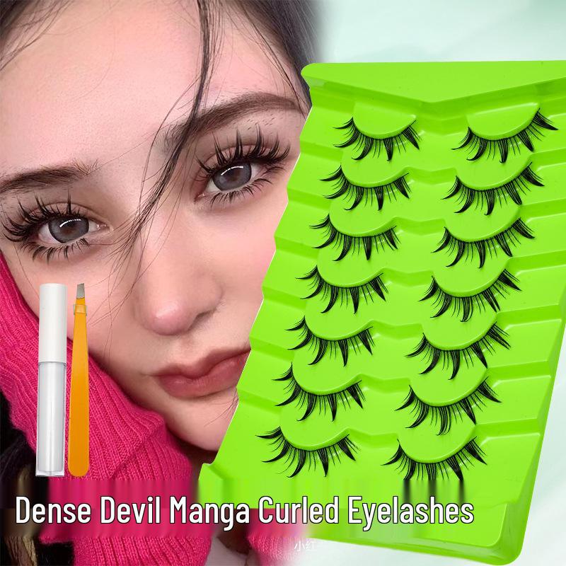 Eyelashes Lazy Sunflower: Influencer Comic Fairy Full Strip False Lashes with Transparent Stem