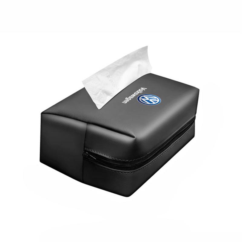 Car Tissue Box Seat Hanging Paper Towel Storage Bag For VW R Line GTI Atlas Jetta Touareg Variant Golf Polo Taos Nivus Passat Ti BDH1