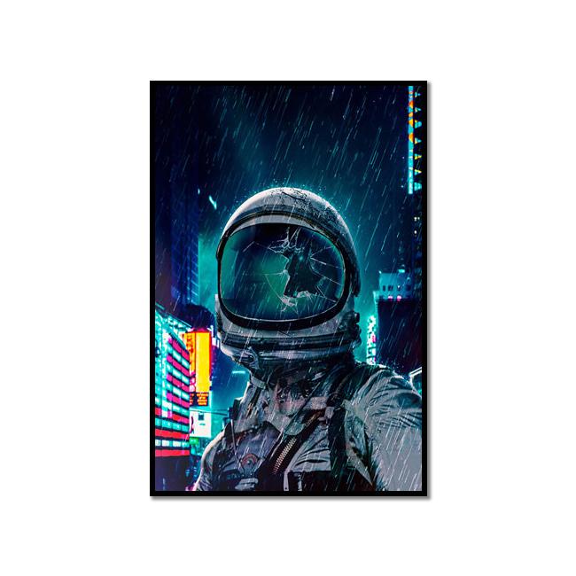 Astronaut Galaxies Wall Art Poster Moon Earth Cyberpunk Sci Fi Mural Modern Home Decor Canvas Picture Print Living Room Decorate