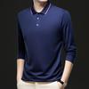 Men S Long Sleeve Polo Shirt Casual Solid Color Top