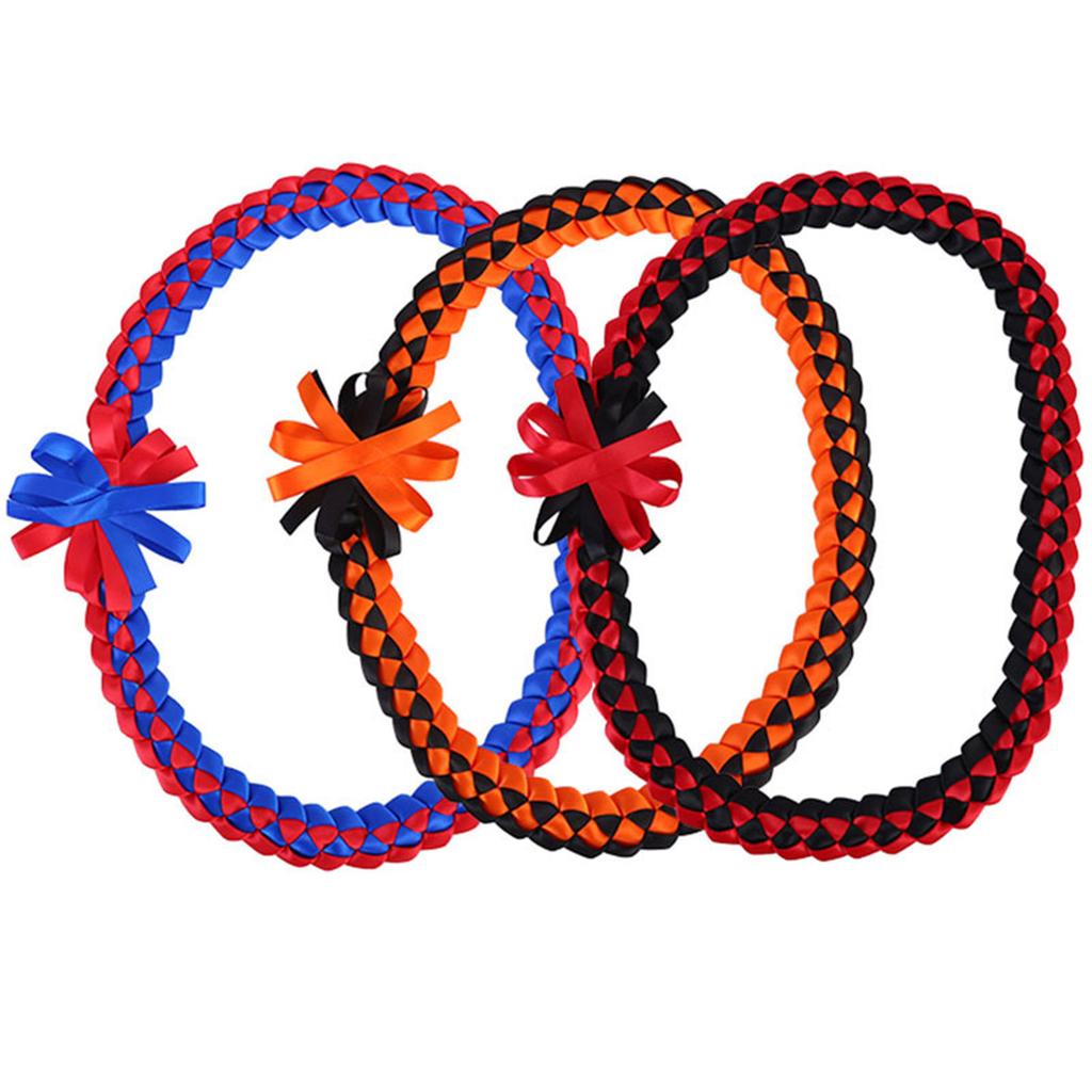 Double Sided Graduation Ribbon Necklace Intricate Weave Honor Rope Handmade Ribbon Garlands Delicate Woven Neckchain