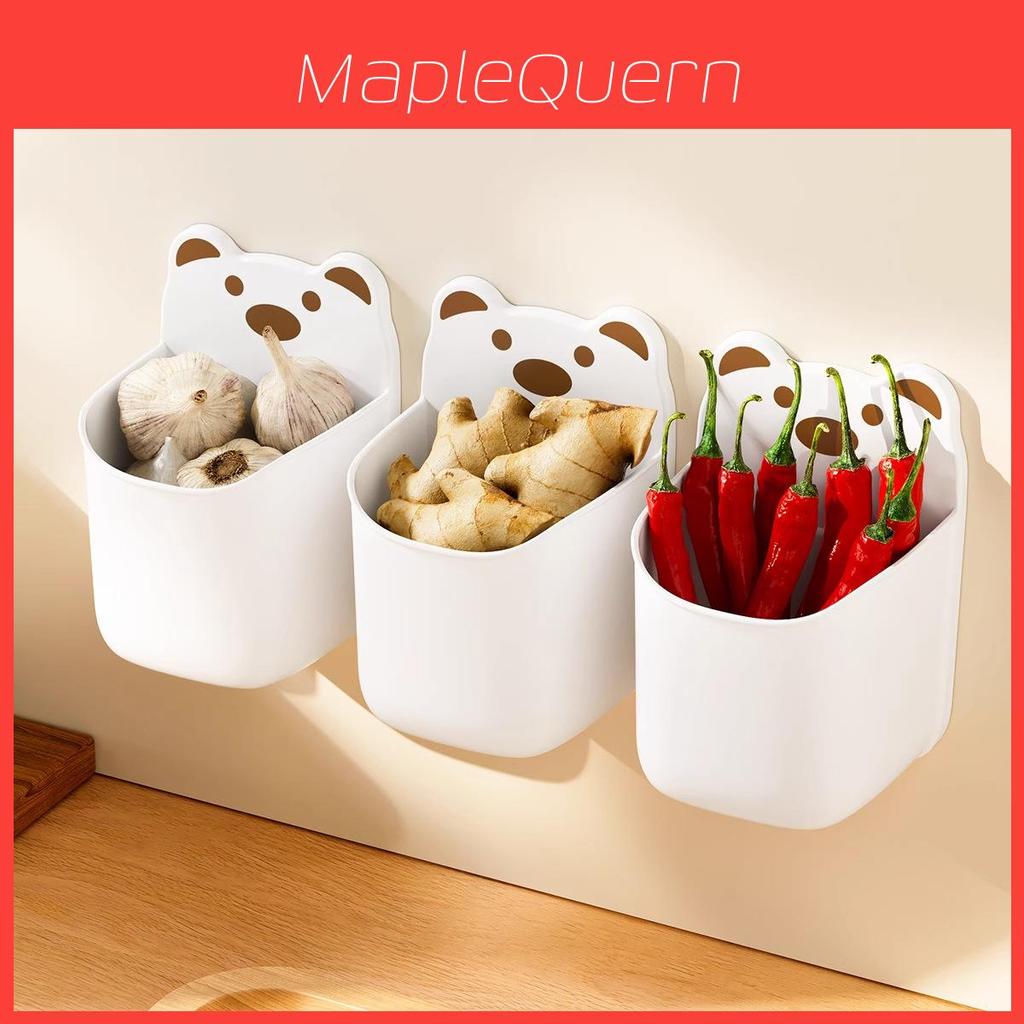 Wall Mount Cartoon Bear Storage Box With Modern Design For Kitchen Organization
