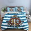Nautical-Themed Anchor and Wheel Set Exquisite Three-piece Bedding Set Gift for Kids and Adults