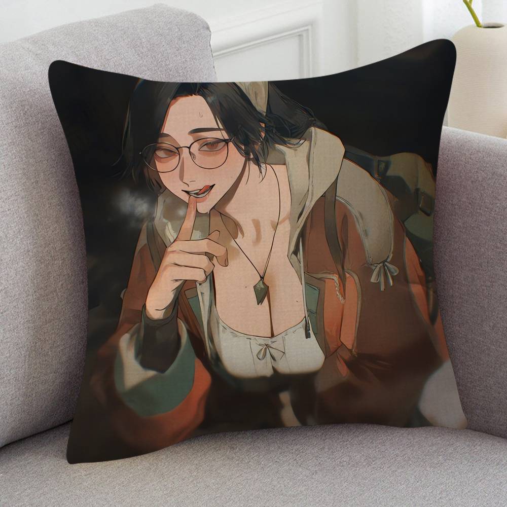 GAME Monster Hunter Pillow Covers Cartoon Sofa Decorative Home Doublesided Printing Short Plush Cute Cushion Cover