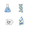 4pcs Cartoon Chemical Badge Cute Element Series Alloy Chest Flower Chemistry Emblem Backpack Accessories Pines Metálicos