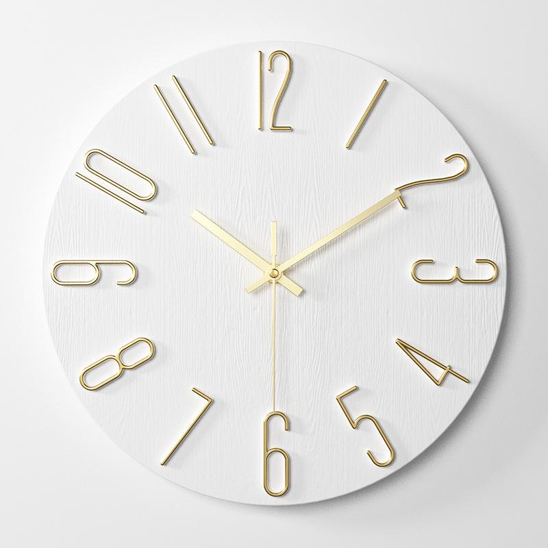 12-inch 30CM Plastic Spanish Wall Clock, No Glass, Light Luxury Decorative Design.