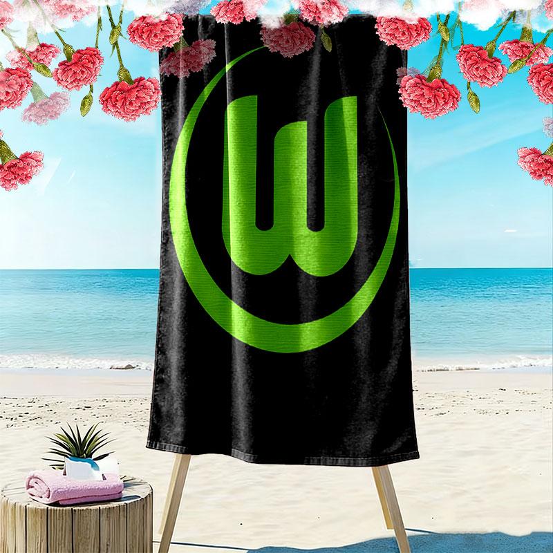 Asciugamano da Spiaggia con Stampa VfL Wolfsburg, Asciugamano Grande Morbido Asciugatura Rapida per Spiaggia Campeggio Nuoto