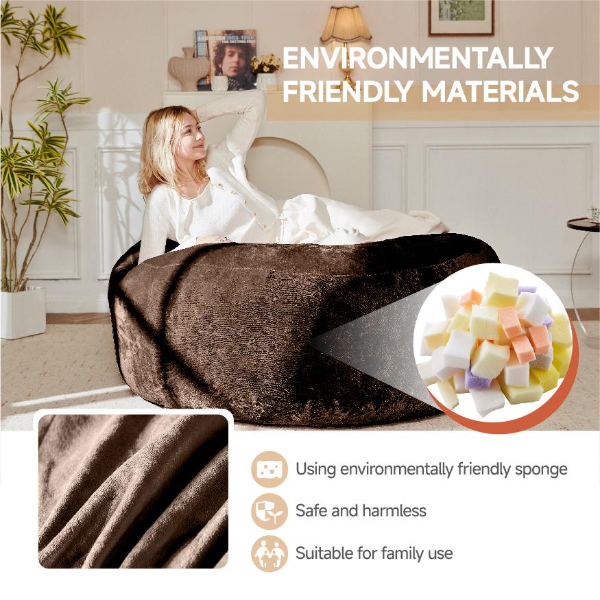 120 Beanbag, Beanbag Chair, Sofa for Adults, Soft and Comfortable Reading Chair, Suitable for Bedrooms, Balconies and Other Places