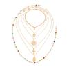 Boho Conch Starfish Baroque Imitation Pearl Colorful Crystal Y-shaped Necklace for Women Multilayer Star Choker Beach Jewelry Accessory
