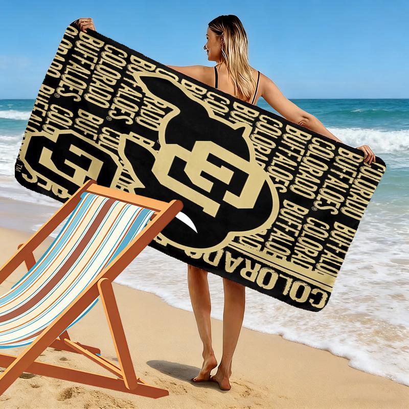 Colorado Buffaloes Print Beach Towel, Large Soft Quick Dry Towel for Beach Camping Swimming