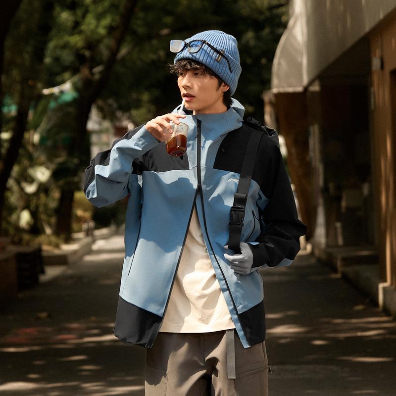 Li-Ning Outdoor CF Letter Logo Printed Loose Zip Windbreaker Jacket Men Jacket AEMV023-2