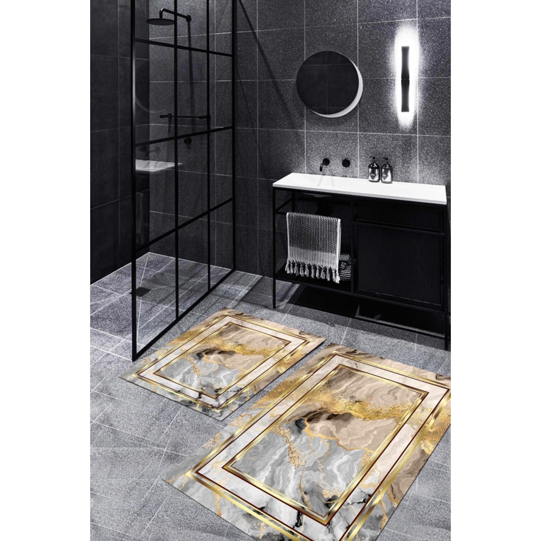 

Коврик для ванной FLQUE Frame Pattern, золотой, двухкомпонентный