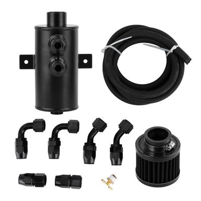 750ml Motor Oil Catch Can Kit Universal AN10 Aluminium Baffled W Hose Fitting Filter