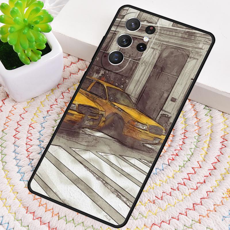 

NYC Yellow Taxi Cabs Silicone Phone Case For Samsung Galaxy note 10 pro S26 S25 S24 S23 S22 S21 Plus S25Ultra Capa Cover Galaxy S21 5G