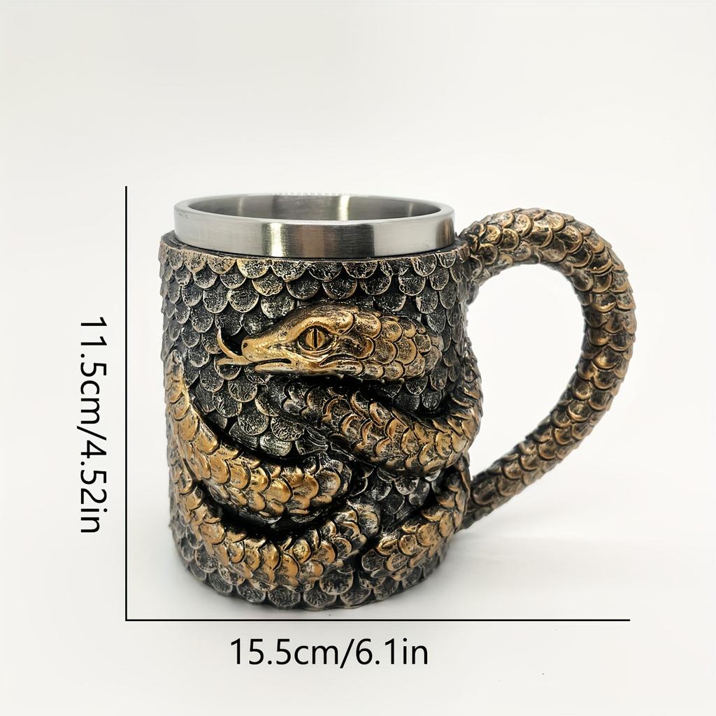 Cobra Cup Stainless Steel Resin Double Layer Mug Office Household Cup Personalized Drinking Utensils