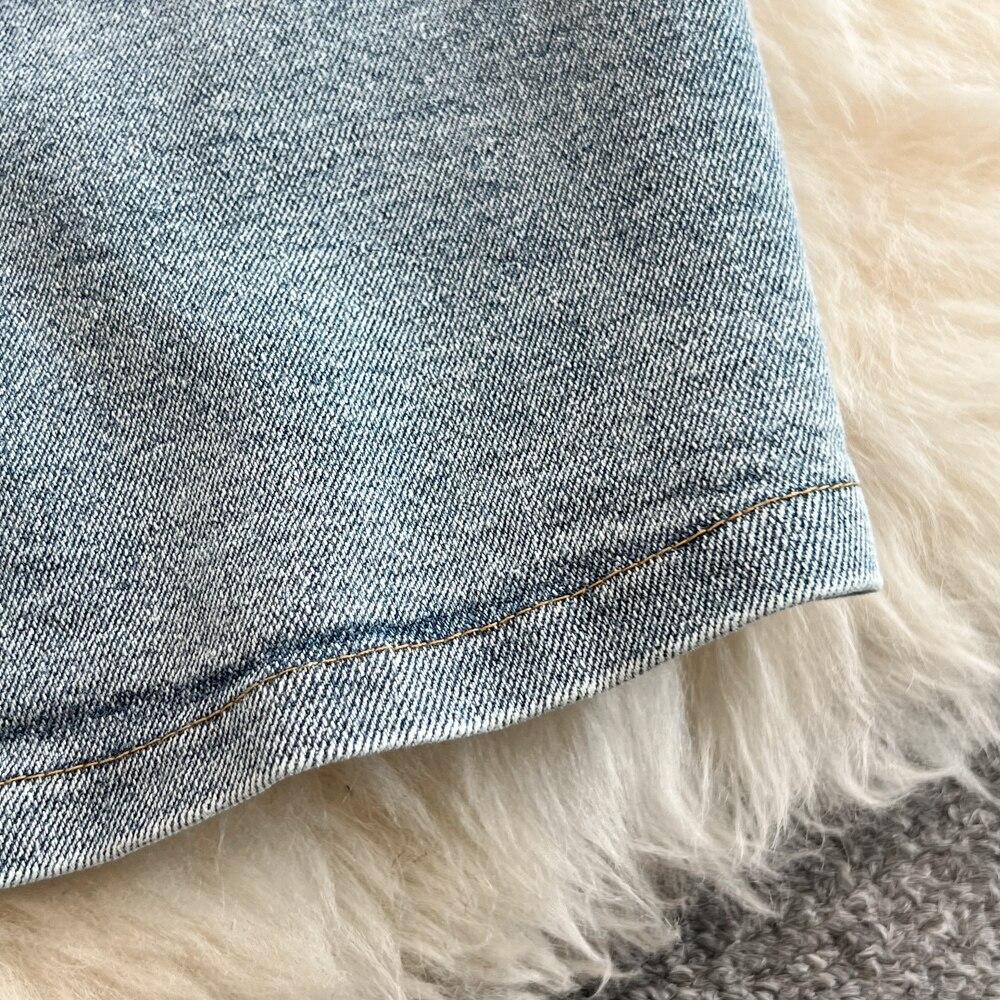 Mode Anzug Damen Jeansjacke Kurz Koreanische Slim Jacke Oberteil Zweiteiliges Set Hohe Taille Hüftumspielender Rock Frühling