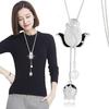 Korean Tassel Crystal Pendant Necklace - Elegant Long Sweater Chain