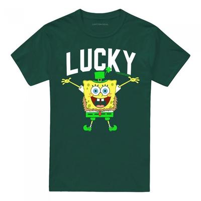 SpongeBob SquarePants Unisex Adult Lucky St Patricks Day T-Shirt