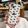 Custodia Telefono Cane Silhouette Bassotto Per iPhone 17 16 15 14 13 12 11 Pro Max XS X XR 16e Cover Posteriore Trasparente Funda
