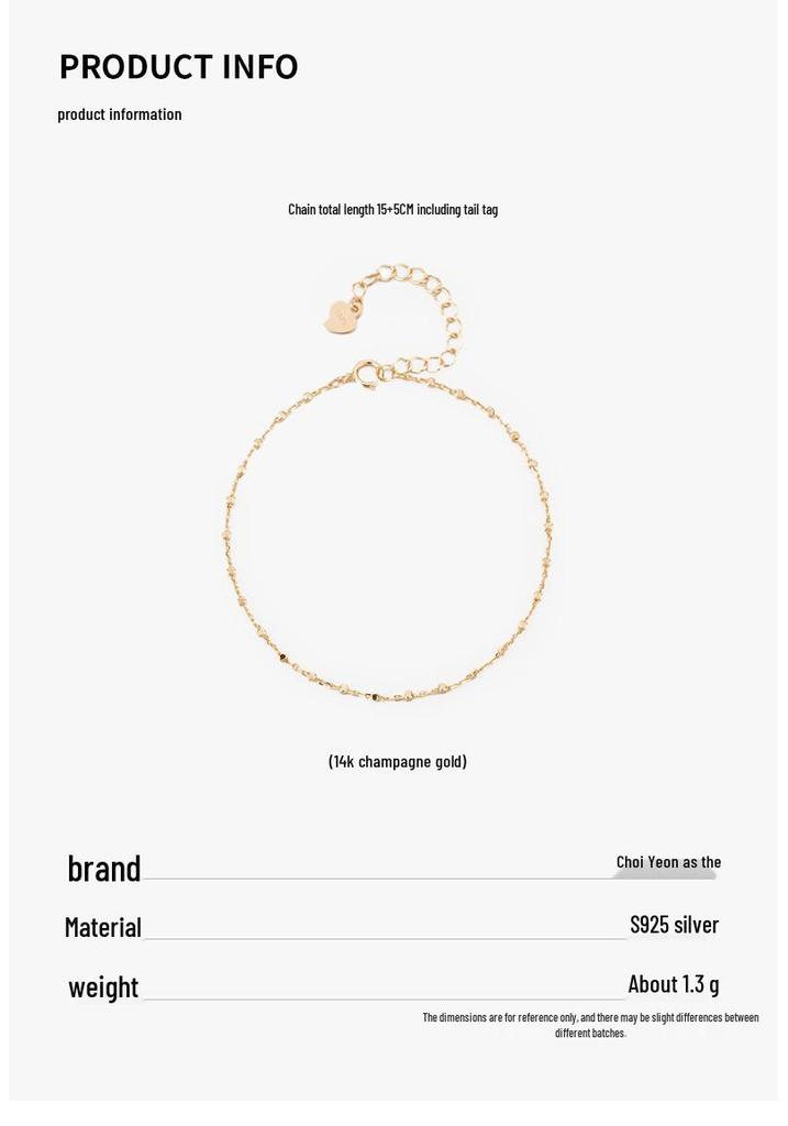 Cui Yan S925 Sterling Silver Korean INS Small Square Bracelet for Women - High-End Best Friend Jewelry