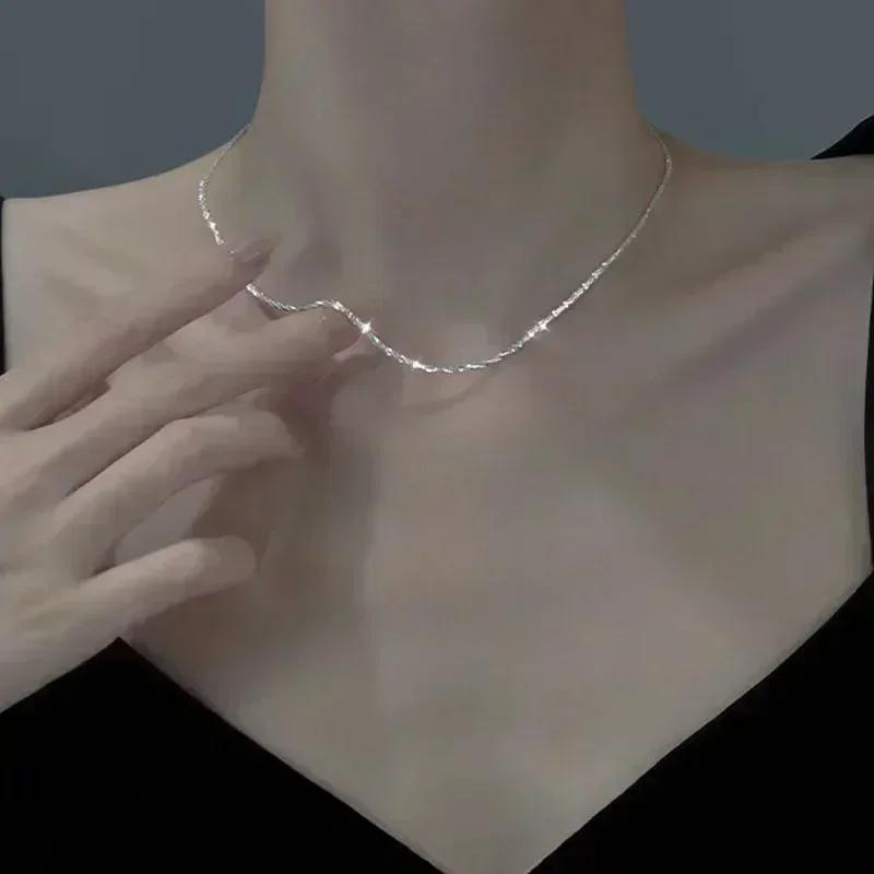 

Imitation Pearl Tassel Flat Snake Bone Necklace For Women Fashionable Personalized Daily Accessory Party Zircon Birthday Gifts