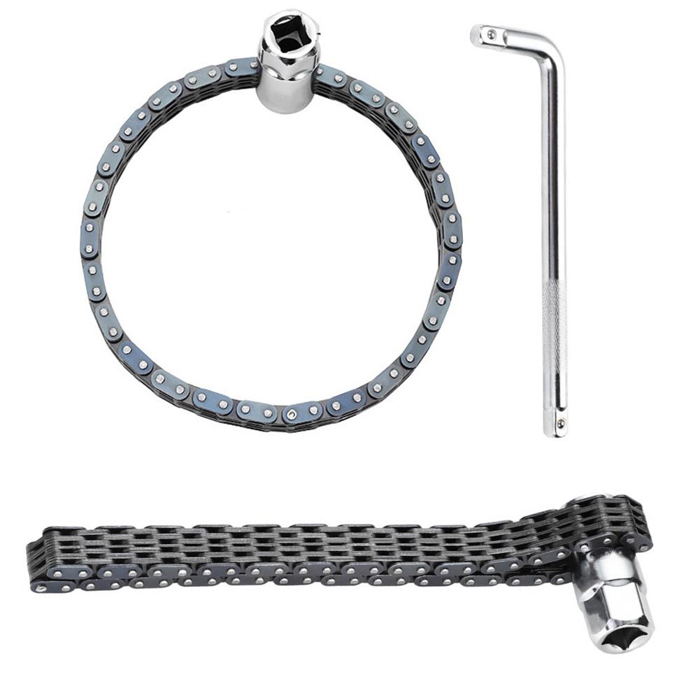 Filter Chain Type Wrench As Show Engine Oil Filter Wrench Robust Steel Construction Versatile Vehicle Compatibility