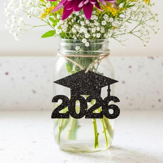 2026 Graduation Decorations Graduation Party Table Centerpiece with Hanging Cards & Decorative Toppers Ceremony Theme Decor Set for Dining Table