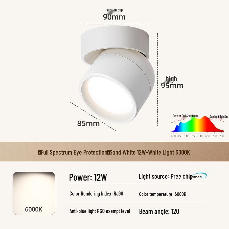 Adjustable Rotatable Surface-Mounted Downlight for Living Room, Aisle, Entrance, Bedroom - No Main Light Required