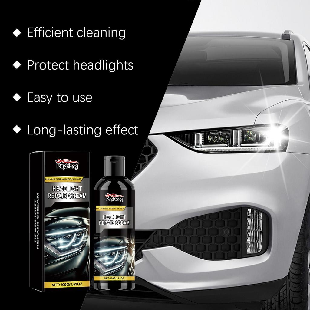 RAYHONG Headlight Refurbishing Cream Lamp Repair Polishing Care Cleaning Decontamination De-yellowing Refurbishing Care Agent