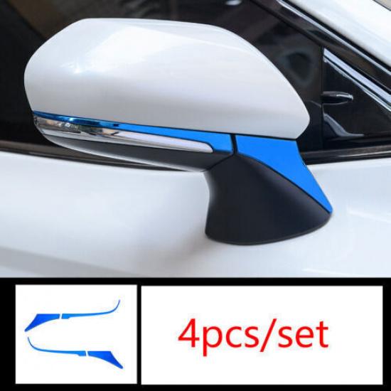 Fit for 2018- Blue Steel Rearview Mirror Decor Strip Trim  Toyota Camry 4PCS
