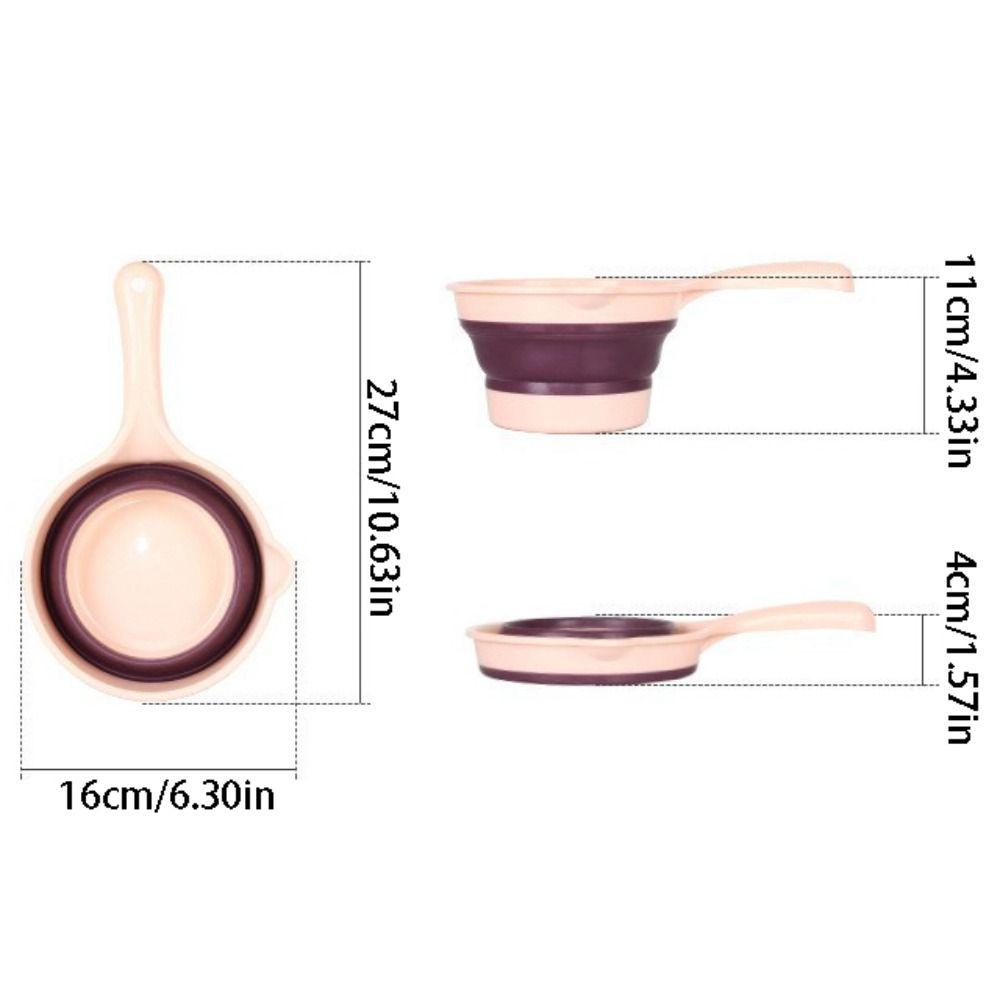 Creative Folding Water Scoop Long Handle Suspensible Kitchen Water Ladle Portable Thickened Fruit Washing Scoop Water Park