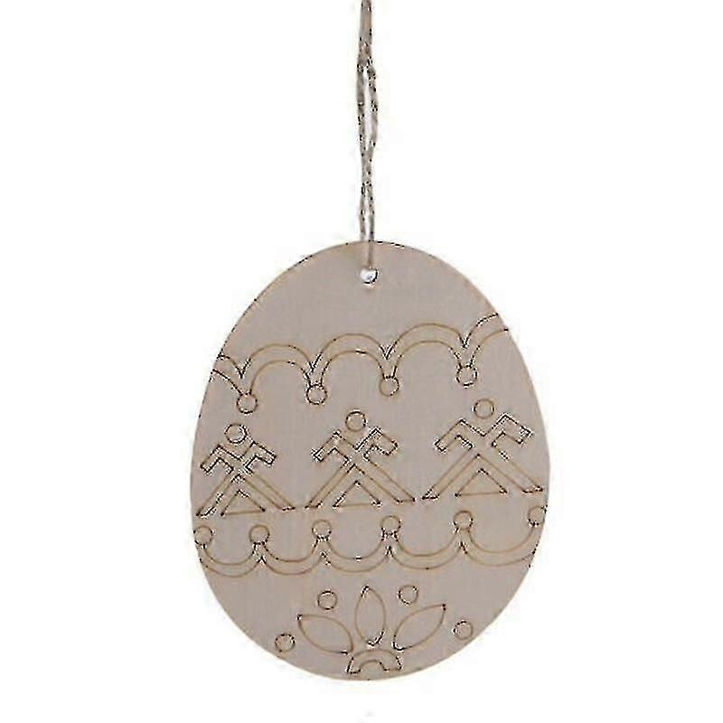Wooden Party Decor Easter Eggs Crafts Wood Chip Festival Hanging Ornaments