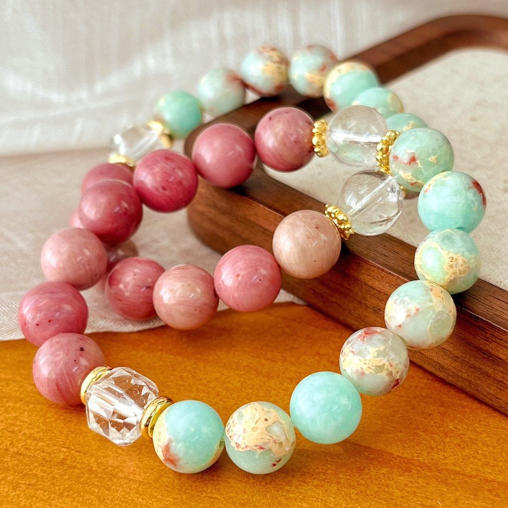 High Quality Artificial Calcite Natural Mahogany Grain White Crystal Bracelet Bracelet.