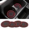 Car Cup Holder Coaster Set, Non-Slip Universal Vehicle Insert for Water Bottles, Trucks, RVs - Black/Red/Blue/White Interior Accessories