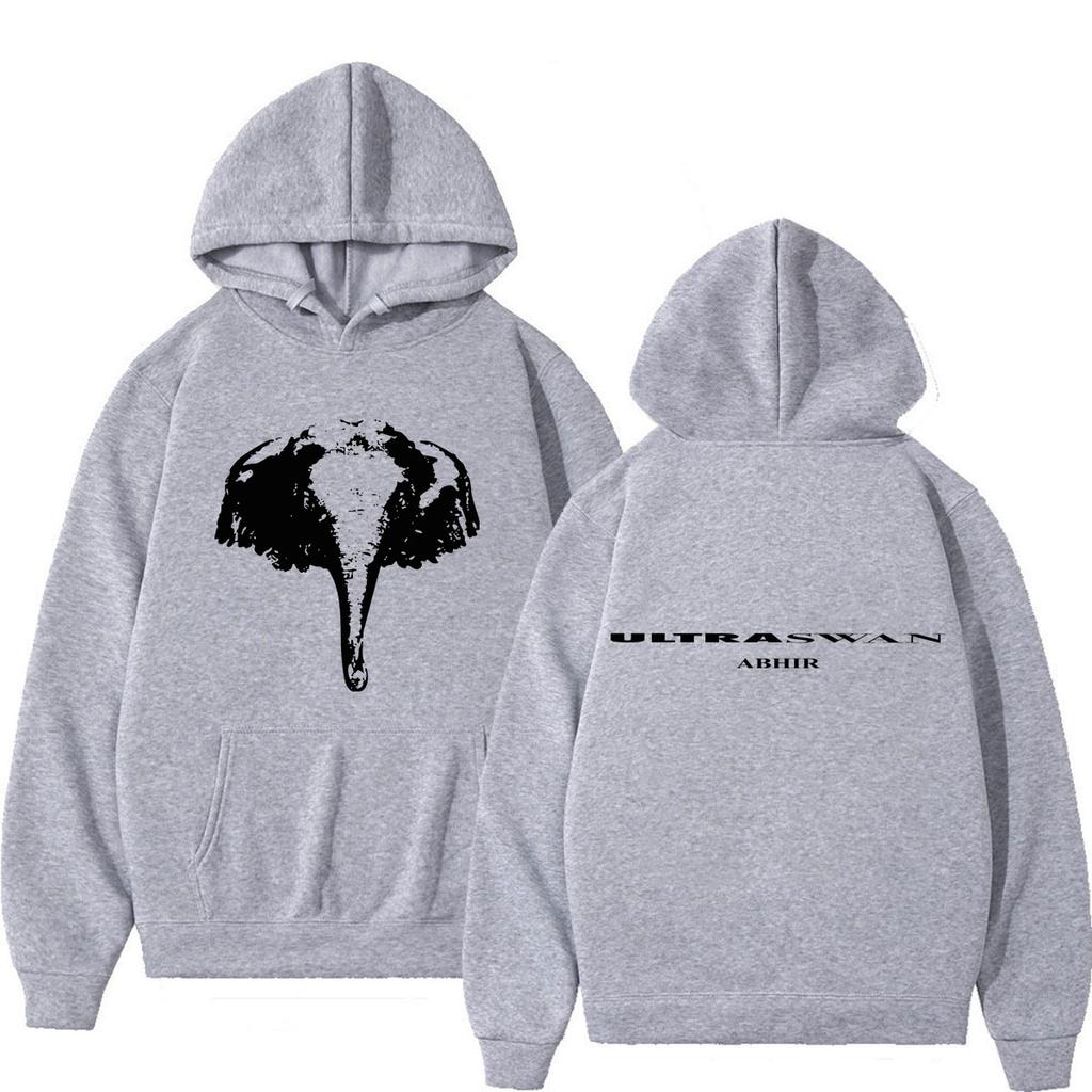 Raper Abhir Ultraswan Trasa Koncertowa Bluza z Kapturem Merch Męska Damska Modne Bluzy Luźna Codzienna Vintage Długi Rękaw Pulower