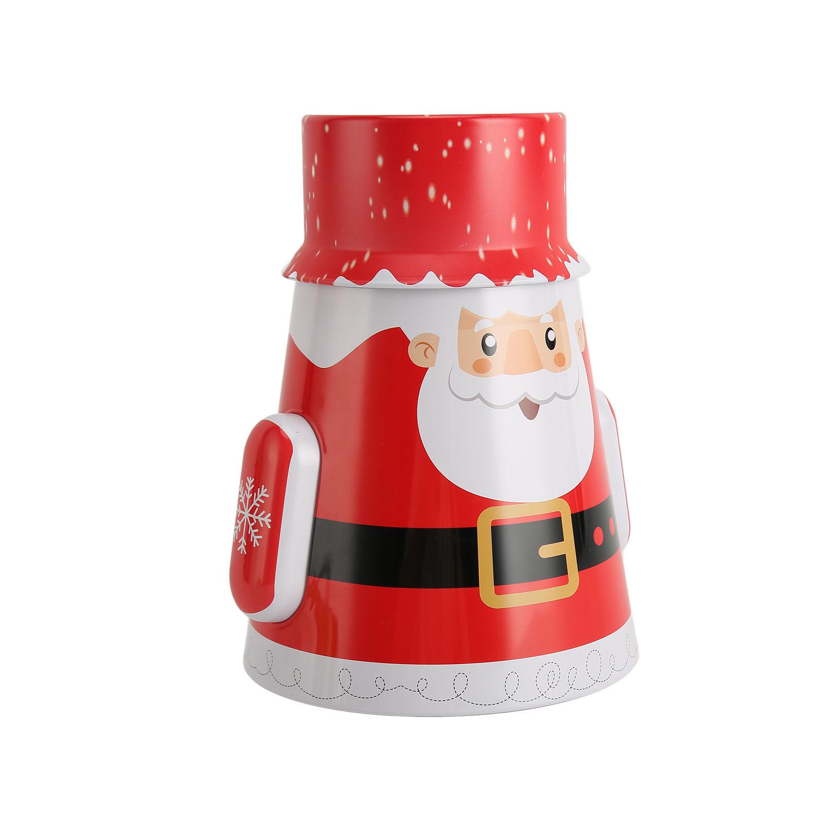 

Рождественская жестяная банка для конфет, яркие цвета, не выцветающая, прочный металл, дизайн неваляшка , рождественская банка для конфет для