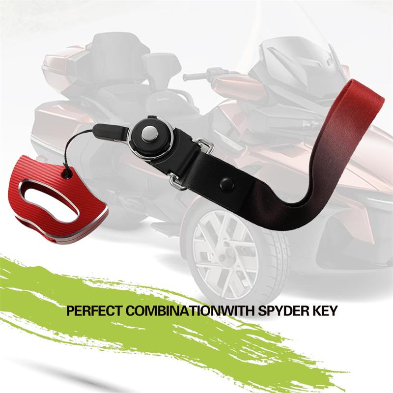 

Держатель для ключей с ремешком, совместимый с Can-Am Spyder Rs Rts Rt St Sts F3 2014-2023, Черный пластик, Алюминий красный