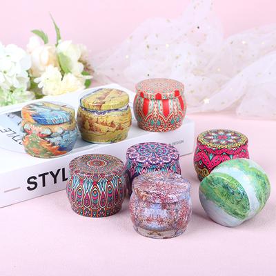 Boîte de conserve pour bougies vintage, boîte de rangement pour bonbons, biscuits, épices sèches, pot de rangement adapté pour bricolage, fabrication de pommades cosmétiques, Noël
