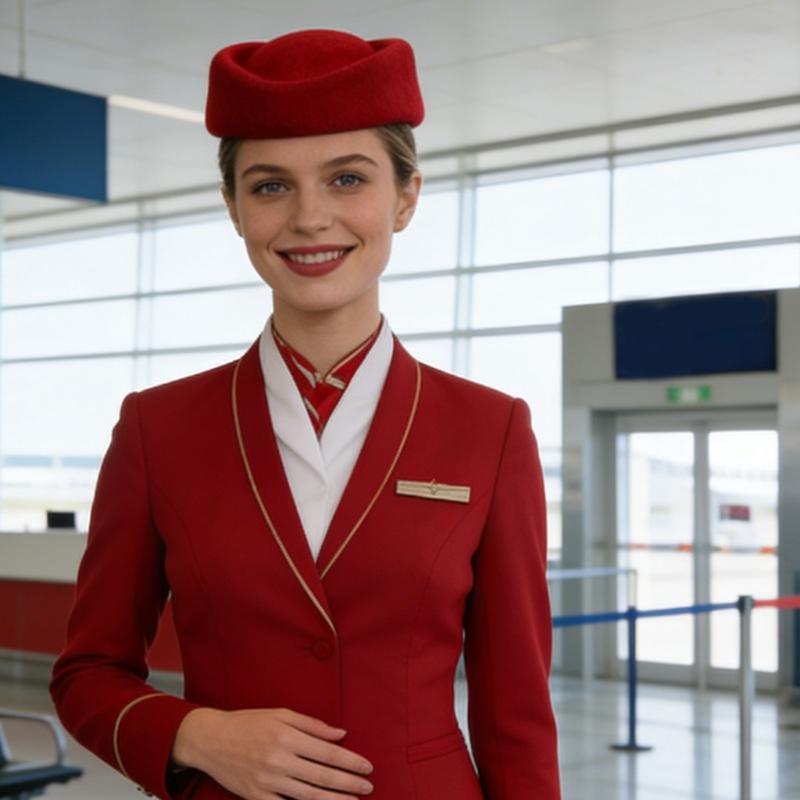 Professioneller Woll-Flugbegleiterhut Traditionelle Flugbegleiterkappe für Damen Uniformpassendes Accessoire Kopfbedeckung