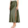 Women's New Satin Bustier High-waisted Elastic Split Long Skirt Sexy Splicing Package Hip Skirt Female