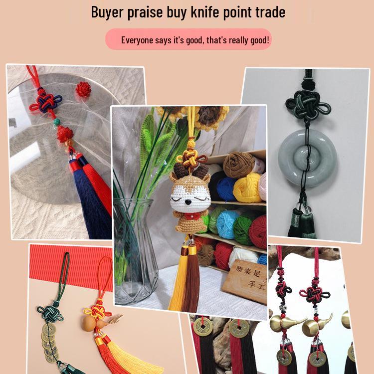 Handwoven Red Chinese Knot Tassel DIY Kit - Small Pendant
