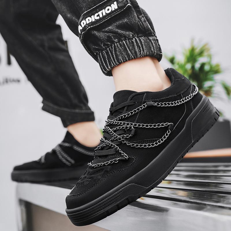 Fashion Men's Shoes Board Breathable Non-slip Men Casual Shoes Four Seasons Low Cut Black Vulcanized Luxurious Designer Shoes